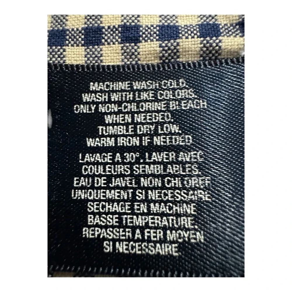 Boys Ralph Lauren Sz 4/4T Blue White Check Button Down Shirt Long Sleeve Orange